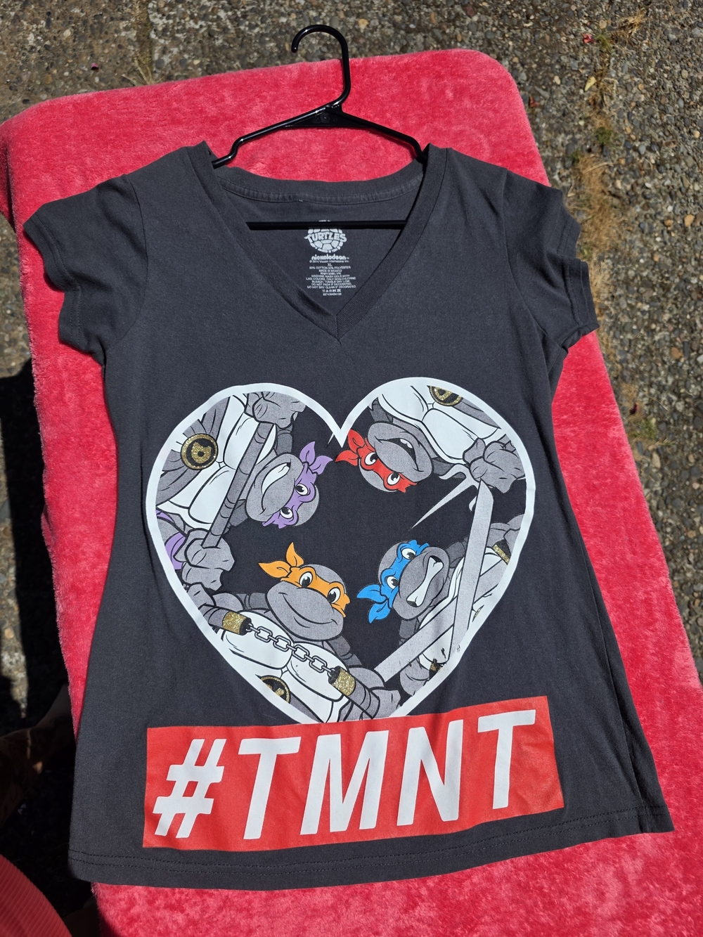 Teenage Mutant Ninja Turtles Women's Black V-Neck Graphic Tee